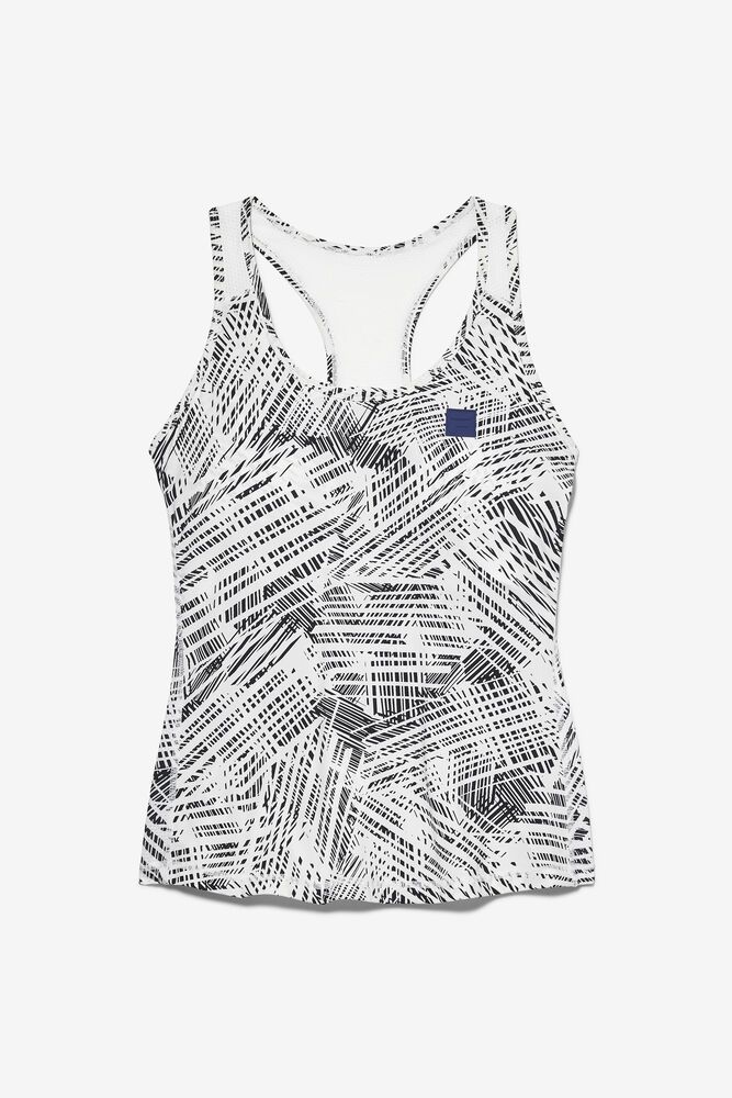 Fila Foul Line Racerback White Tank Top Womens - NZ 34201-HVGX